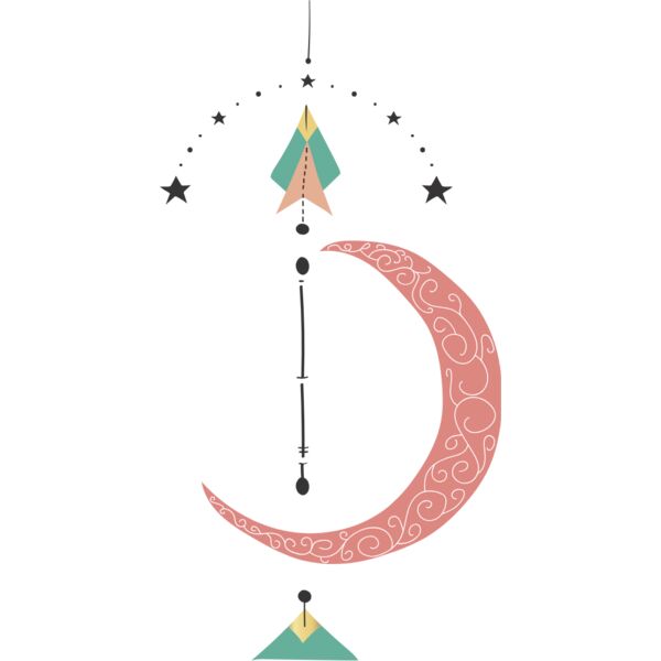 Watercolor Crescent Moon Arrow 1 Thumbnail